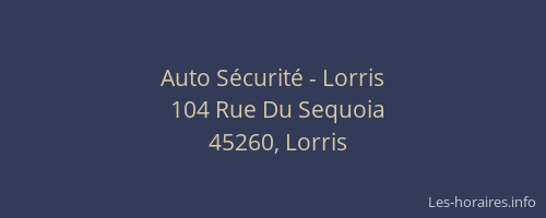 Auto Sécurité - Lorris