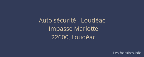 Auto s&eacute;curit&eacute; - Loud&eacute;ac