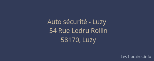 Auto sécurité - Luzy