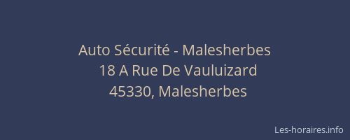 Auto S&eacute;curit&eacute; - Malesherbes