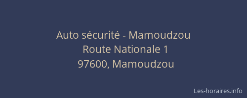 Auto sécurité - Mamoudzou