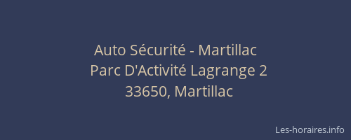 Auto Sécurité - Martillac