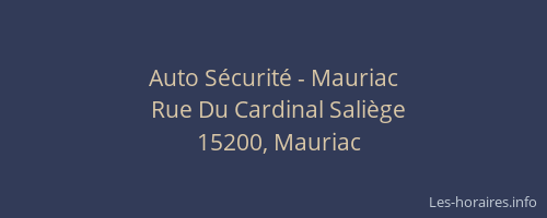 Auto Sécurité - Mauriac