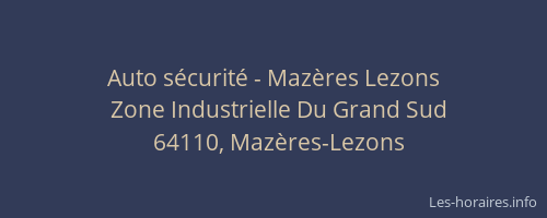 Auto s&eacute;curit&eacute; - Maz&egrave;res Lezons