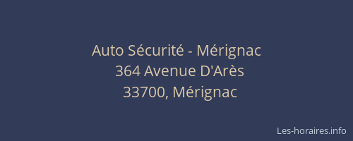 Auto Sécurité - Mérignac