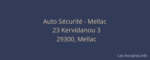 Auto Sécurité - Mellac