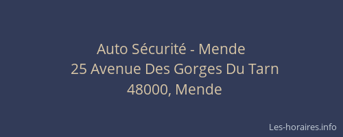 Auto S&eacute;curit&eacute; - Mende