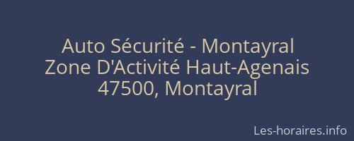 Auto S&eacute;curit&eacute; - Montayral