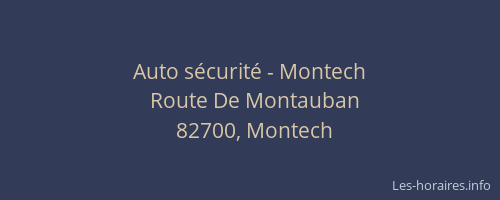 Auto sécurité - Montech