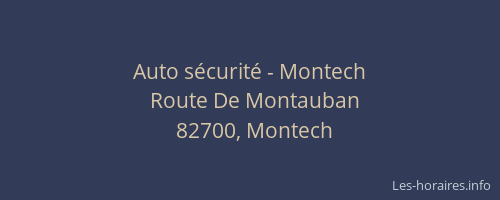 Auto s&eacute;curit&eacute; - Montech