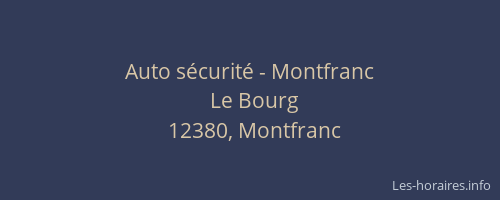 Auto sécurité - Montfranc