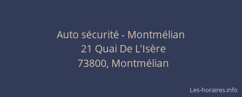 Auto s&eacute;curit&eacute; - Montm&eacute;lian