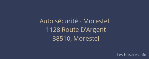 Auto sécurité - Morestel