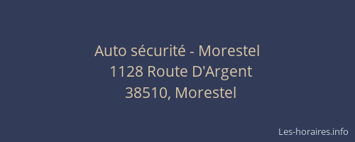 Auto s&eacute;curit&eacute; - Morestel