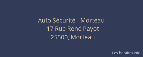 Auto S&eacute;curit&eacute; - Morteau