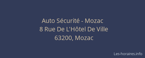 Auto Sécurité - Mozac