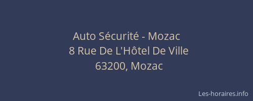 Auto S&eacute;curit&eacute; - Mozac