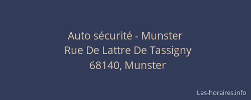 Auto sécurité - Munster