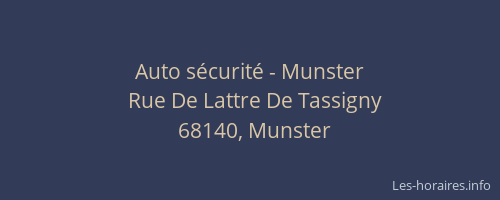Auto s&eacute;curit&eacute; - Munster