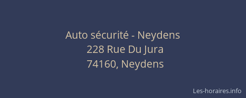 Auto s&eacute;curit&eacute; - Neydens