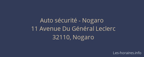 Auto sécurité - Nogaro