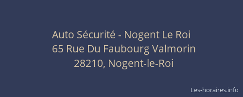 Auto S&eacute;curit&eacute; - Nogent Le Roi