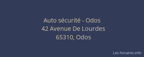 Auto s&eacute;curit&eacute; - Odos