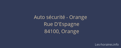 Auto sécurité - Orange
