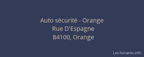 Auto s&eacute;curit&eacute; - Orange