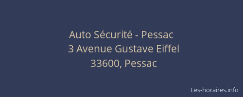 Auto S&eacute;curit&eacute; - Pessac
