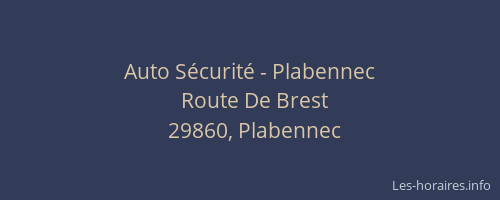 Auto S&eacute;curit&eacute; - Plabennec