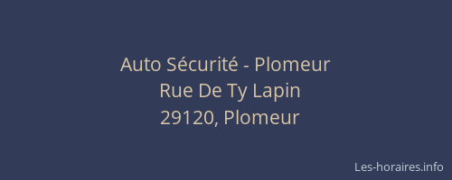 Auto S&eacute;curit&eacute; - Plomeur