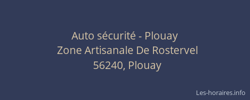 Auto sécurité - Plouay