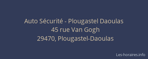 Auto S&eacute;curit&eacute; - Plougastel Daoulas