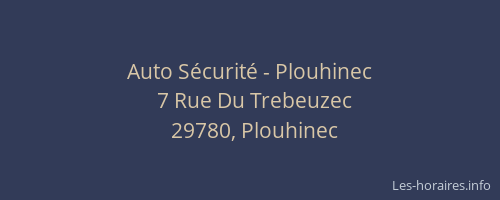 Auto S&eacute;curit&eacute; - Plouhinec