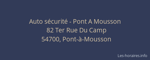 Auto s&eacute;curit&eacute; - Pont A Mousson