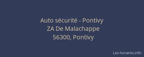 Auto sécurité - Pontivy