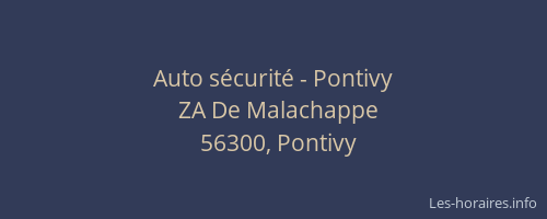 Auto s&eacute;curit&eacute; - Pontivy
