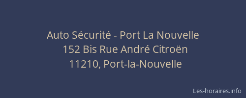 Auto S&eacute;curit&eacute; - Port La Nouvelle