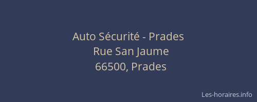 Auto S&eacute;curit&eacute; - Prades