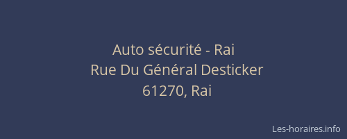Auto s&eacute;curit&eacute; - Rai