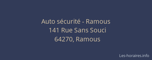 Auto s&eacute;curit&eacute; - Ramous
