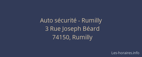 Auto sécurité - Rumilly
