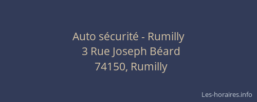 Auto s&eacute;curit&eacute; - Rumilly