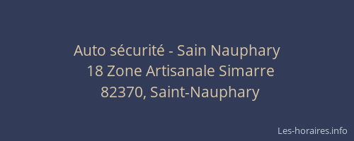 Auto s&eacute;curit&eacute; - Sain Nauphary