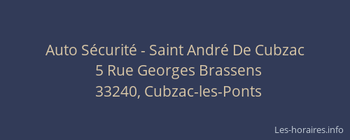 Auto S&eacute;curit&eacute; - Saint Andr&eacute; De Cubzac