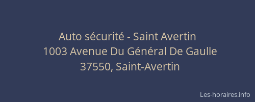 Auto sécurité - Saint Avertin