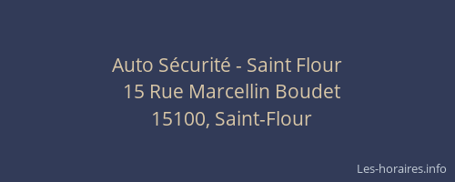 Auto S&eacute;curit&eacute; - Saint Flour