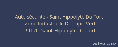 Auto sécurité - Saint Hippolyte Du Fort