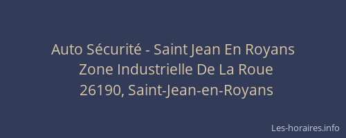 Auto Sécurité - Saint Jean En Royans